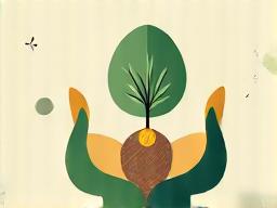 Hands giving money to a tree, representing funding conservation